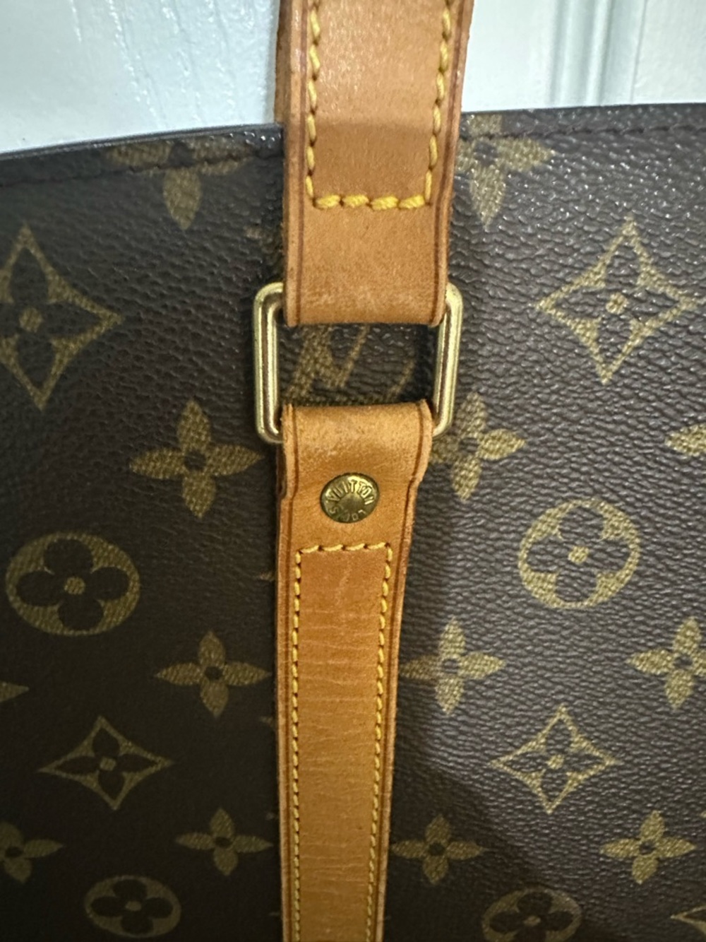 Louis Vuitton sac shopper tote Monogram Canvas Brown Tote with leather Straps - Picture 6 of 11